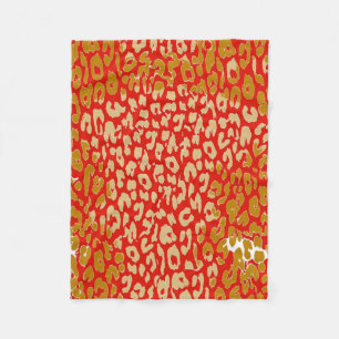 Retro Colour Leopard Print Skin Fleece Blanket