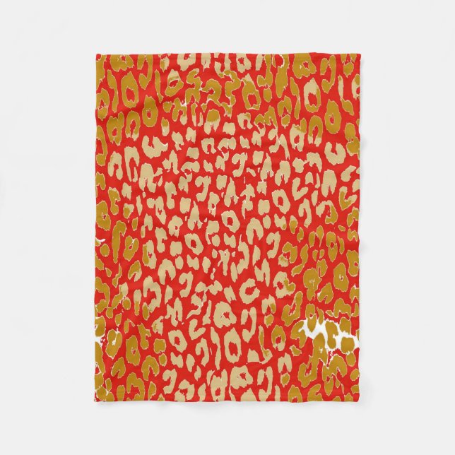Retro Colour Leopard Print Skin Fleece Blanket (Front)
