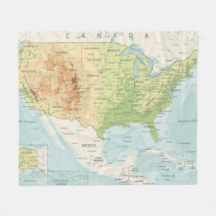 Retro Colour Map of the World Fleece Blanket