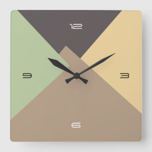 Retro Colour Modern Geometric Pattern #10 Square Wall Clock