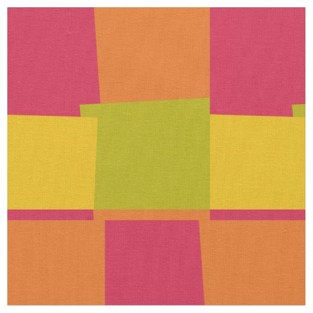 Retro Colour Modern Geometric Pattern #2 Fabric (Close Up)