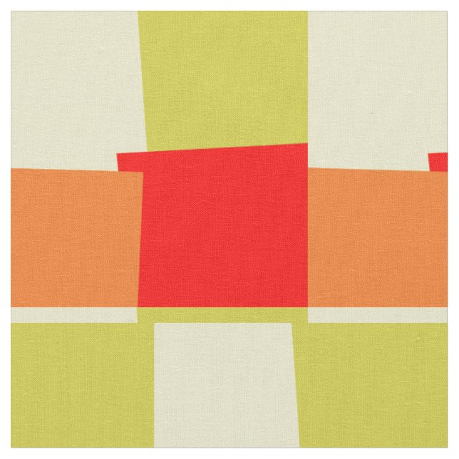 Retro Colour Modern Geometric Pattern #3 Fabric (Close Up)