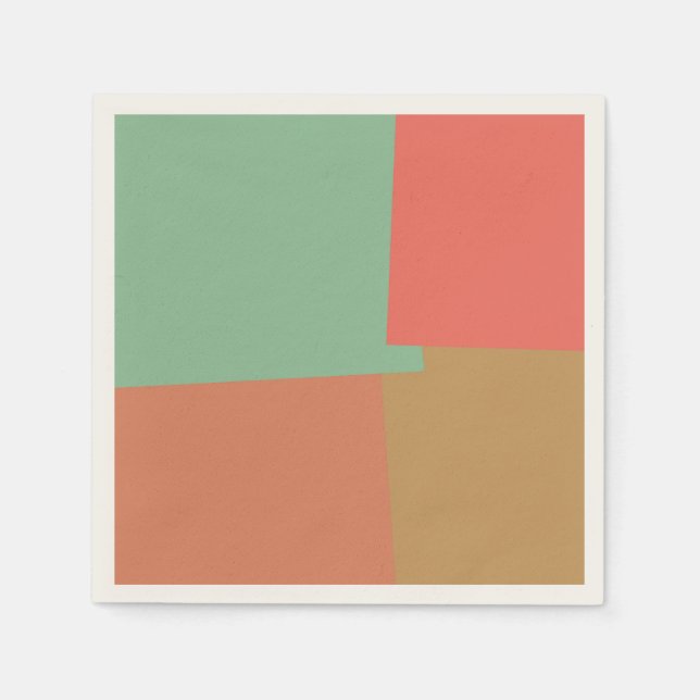 Retro Colour Modern Geometric Pattern #8 Napkin (Front)