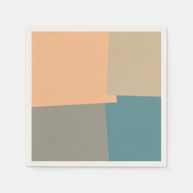 Retro Colour Modern Geometric Pattern Napkin (Front)