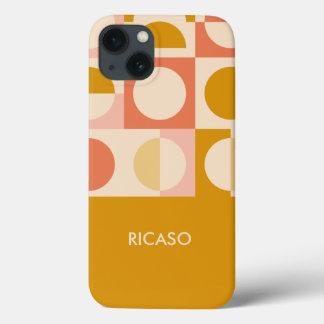 Retro Colour Pattern Personalised iPhone 13 Case