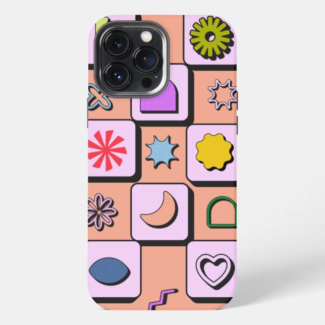 Retro Colour Pattern Personalised Case-Mate iPhone Case (Back)