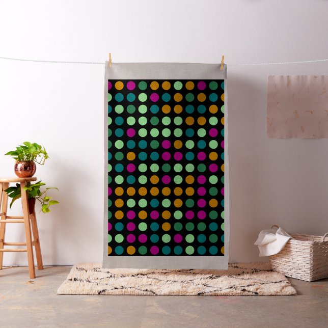 Retro Colour Polka Dot Circles Pattern #4 Fabric (In Situ)