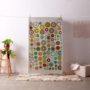 Retro Colour Polka Dot Circles Pattern #5 Fabric