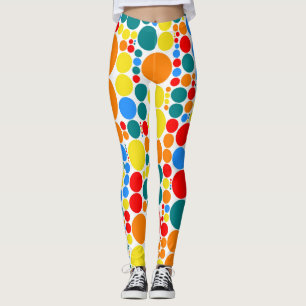 Retro Colour Polka Dots Pattern #20 Leggings