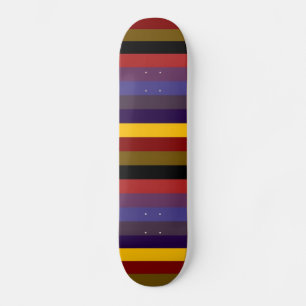 Retro Colour Stripe Pattern 11 Skateboard