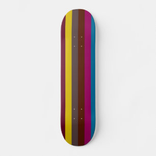 Retro Colour Stripe Pattern 2 Skateboard