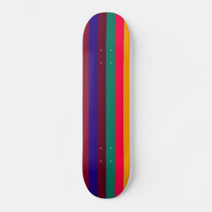 Retro Colour Stripe Pattern 5 Skateboard