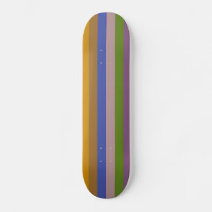 Retro Colour Stripe Pattern 7 Skateboard