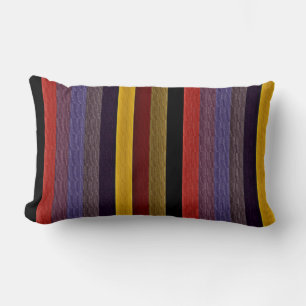 Retro Colour Stripes Pattern Lumbar Cushion