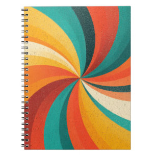 Retro Colour Swirl – Vintage Abstract Background Notebook
