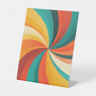 Retro Colour Swirl – Vintage Abstract Background Pedestal Sign
