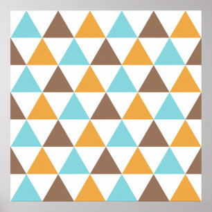 Retro Colour Triangle Pattern Poster