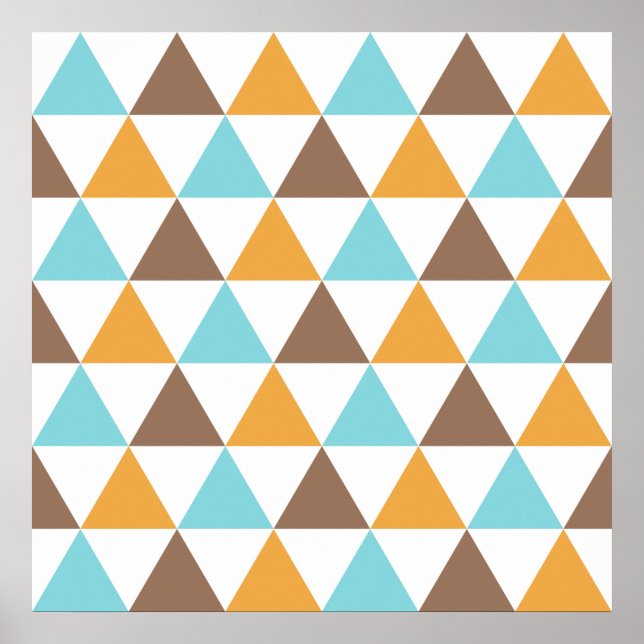 Retro Colour Triangle Pattern Poster (Front)