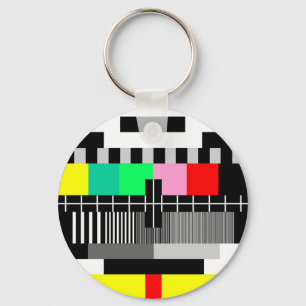 Retro colour tv test screen key ring