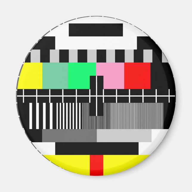 Retro colour tv test screen magnet (Front)