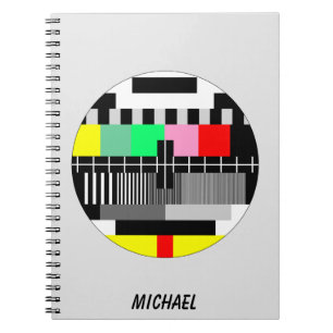 Retro colour tv test screen notebook