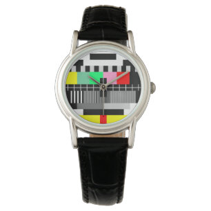 Retro colour tv test screen watch