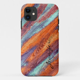 Retro Colour Wood Grain Texture #2 iPhone 11 Case