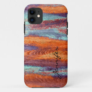Retro Colour Wood Grain Texture #3 iPhone 11 Case