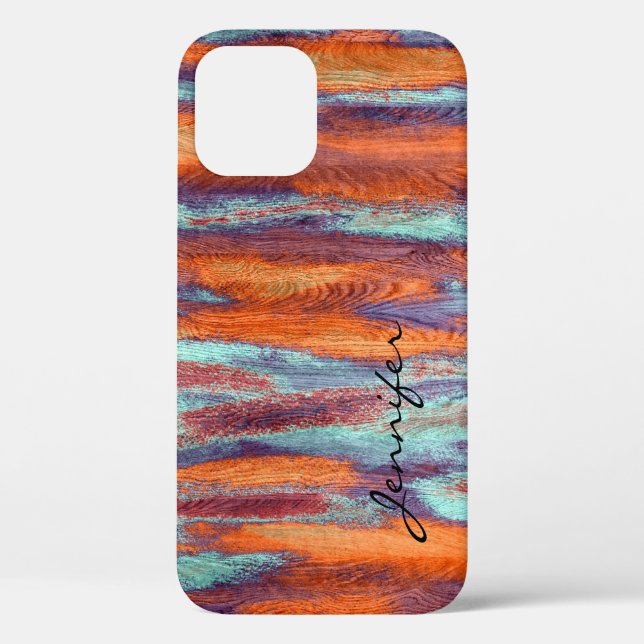 Retro Colour Wood Grain Texture Case-Mate iPhone Case (Back)