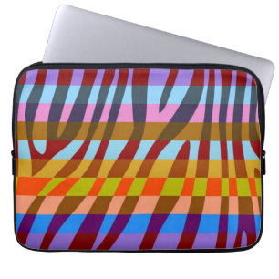 Retro Colour Zebra Stripe Pattern 12 Laptop Sleeve