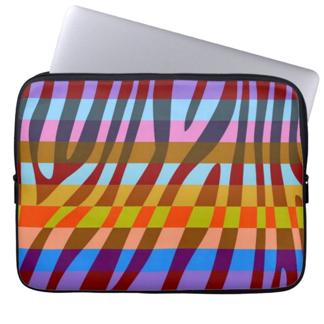 Retro Colour Zebra Stripe Pattern 12 Laptop Sleeve (Front)