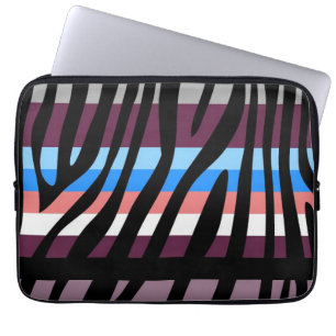 Retro Colour Zebra Stripe Pattern 15 Laptop Sleeve