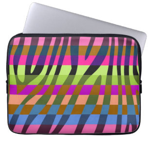 Retro Colour Zebra Stripe Pattern 2 Laptop Sleeve