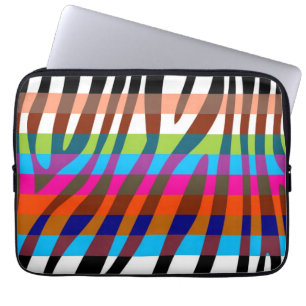 Retro Colour Zebra Stripe Pattern 5 Laptop Sleeve