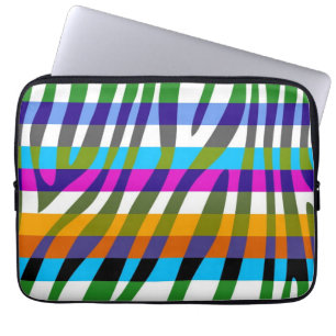 Retro Colour Zebra Stripe Pattern 6 Laptop Sleeve