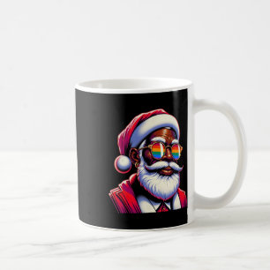 Retro Coloured Gay Santa Face Rainbow Sungles Chri Coffee Mug