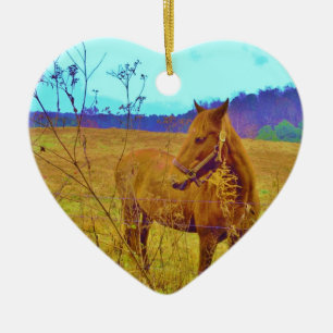 Retro Coloured Horse Ceramic Ornament