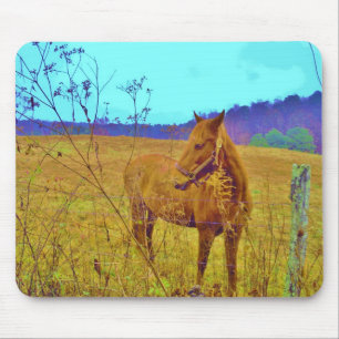 Retro Coloured Horse Mouse Pad