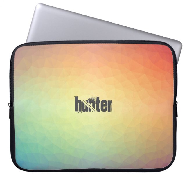 Retro Coloured Polygonal Pattern with Customisatio Laptop Sleeve (Front)