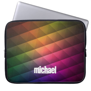 Retro Coloured Polygonal Pattern with Customisatio Laptop Sleeve