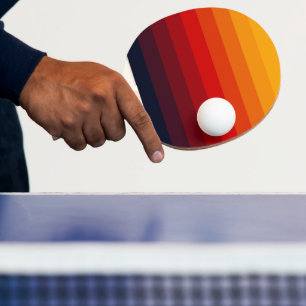 Retro coloured rainbow ping pong paddle