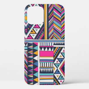 retro coloured tribal vintage seamless pattern. az iPhone 12 case