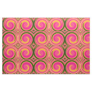 Retro Coloured Twist Abstract Art #14 Fabric