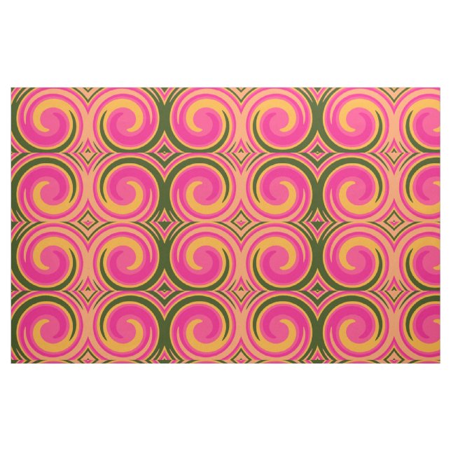 Retro Coloured Twist Abstract Art #14 Fabric (Fat Quarter)