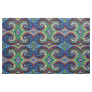 Retro Coloured Twist Abstract Art #18 Fabric