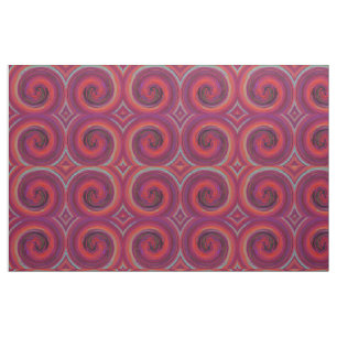 Retro Coloured Twist Abstract Art #20 Fabric