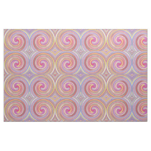 Retro Coloured Twist Abstract Art #22 Fabric