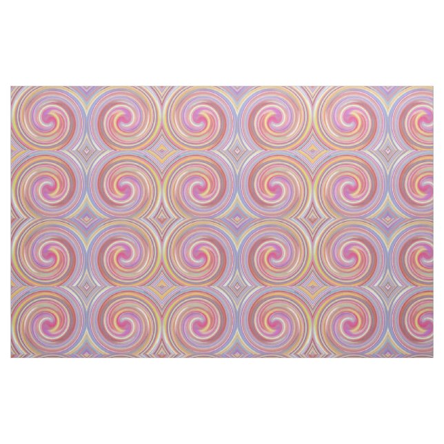Retro Coloured Twist Abstract Art #22 Fabric (Fat Quarter)