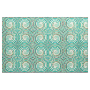 Retro Coloured Twist Abstract Art #27 Fabric