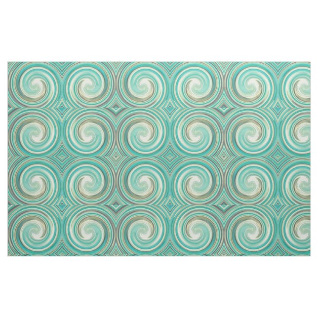 Retro Coloured Twist Abstract Art #27 Fabric (Fat Quarter)